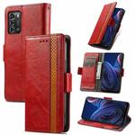 For ZTE Blade A72 4G CaseNeo Splicing Dual Magnetic Buckle Leather Phone Case(Red)