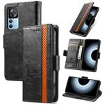 For Xiaomi Redmi K50 Ultra CaseNeo Splicing Dual Magnetic Buckle Leather Phone Case(Black)