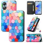 For OPPO A17 CaseNeo Colorful Magnetic Leather Phone Case(Colorful Cube)