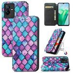 For vivo T2X CaseNeo Colorful Magnetic Leather Phone Case(Purple Scales)