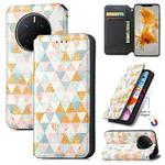 For Huawei Mate 50 Pro CaseNeo Colorful Magnetic Leather Phone Case(Rhombus)