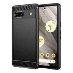 For Google Pixel 7a Brushed Texture Carbon Fiber TPU Phone Case(Black)