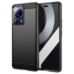 For Xiaomi 12 Lite NE Brushed Texture Carbon Fiber TPU Phone Case(Black)