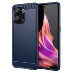 For OPPO Reno9 Pro 5G Brushed Texture Carbon Fiber TPU Phone Case(Blue)