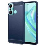 For Infinix Hot 20 Play Brushed Texture Carbon Fiber TPU Phone Case(Blue)