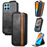 For Honor X8 5G Splicing Wallet Card Holder Vertical Flip Leather Phone Case(Black)