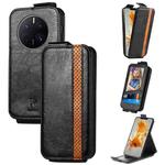 For Huawei Mate 50 Pro Splicing Wallet Card Holder Vertical Flip Leather Phone Case(Black)