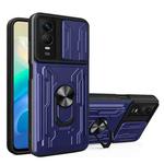 For vivo Y76 Sliding Camshield Card Phone Case(Blue)