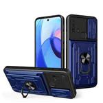 For Motorola Moto E30 Sliding Camshield Card Phone Case(Blue)