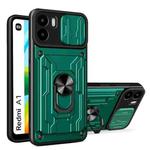 For Xiaomi Redmi A1 4G Sliding Camshield Card Phone Case(Dark Green)