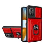 For Xiaomi Poco M4 5G Sliding Camshield Card Phone Case(Red)