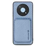For Huawei Nova Y90 Carbon Fiber Leather Card Magsafe Case(Blue)