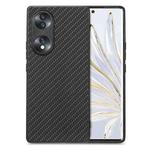 For Honor 70 Carbon Fiber Texture Leather Back Cover Phone Case(Black)