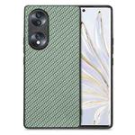 For Honor 70 Carbon Fiber Texture Leather Back Cover Phone Case(Green)