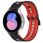 For Samsung Galaxy Watch5 44mm 20mm Tricolor Breathable Silicone Watch Band(Black+Red+White)