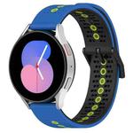 For Samsung Galaxy Watch5 44mm 20mm Tricolor Breathable Silicone Watch Band(Blue+Black+Lime)