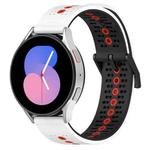 For Samsung Galaxy Watch5 40mm 20mm Tricolor Breathable Silicone Watch Band(White+Black+Red)