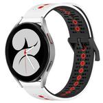 For Samsung Galaxy Watch4 40mm 20mm Tricolor Breathable Silicone Watch Band(White+Black+Red)