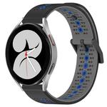 For Samsung Galaxy Watch4 40mm 20mm Tricolor Breathable Silicone Watch Band(Black+Grey+Blue)