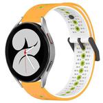 For Samsung Galaxy Watch4 40mm 20mm Tricolor Breathable Silicone Watch Band(Yellow+White+Lime)