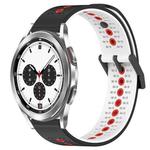 For Samsung  Galaxy Watch4 Classic 42mm 20mm Tricolor Breathable Silicone Watch Band(Black+White+Red)