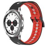 For Samsung  Galaxy Watch4 Classic 42mm 20mm Tricolor Breathable Silicone Watch Band(Black+Red+White)