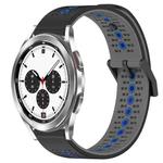 For Samsung  Galaxy Watch4 Classic 42mm 20mm Tricolor Breathable Silicone Watch Band(Black+Grey+Blue)