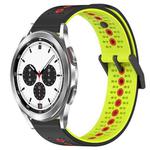 For Samsung  Galaxy Watch4 Classic 42mm 20mm Tricolor Breathable Silicone Watch Band(Black+Lime+Red)