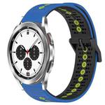 For Samsung  Galaxy Watch4 Classic 42mm 20mm Tricolor Breathable Silicone Watch Band(Blue+Black+Lime)