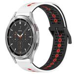 For Samsung  Galaxy Watch4 Classic 46mm 20mm Tricolor Breathable Silicone Watch Band(White+Black+Red)