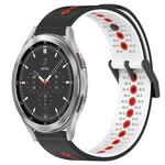 For Samsung  Galaxy Watch4 Classic 46mm 20mm Tricolor Breathable Silicone Watch Band(Black+White+Red)