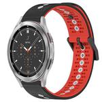 For Samsung  Galaxy Watch4 Classic 46mm 20mm Tricolor Breathable Silicone Watch Band(Black+Red+White)