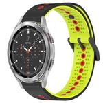 For Samsung  Galaxy Watch4 Classic 46mm 20mm Tricolor Breathable Silicone Watch Band(Black+Lime+Red)