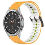 For Samsung  Galaxy Watch4 Classic 46mm 20mm Tricolor Breathable Silicone Watch Band(Yellow+White+Lime)