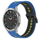 For Samsung  Galaxy Watch4 Classic 46mm 20mm Tricolor Breathable Silicone Watch Band(Blue+Black+Lime)