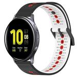 For Samsung Galaxy Watch Active2 40mm 20mm Tricolor Breathable Silicone Watch Band(Black+White+Red)