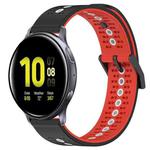 For Samsung Galaxy Watch Active2 40mm 20mm Tricolor Breathable Silicone Watch Band(Black+Red+White)
