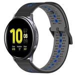For Samsung Galaxy Watch Active2 40mm 20mm Tricolor Breathable Silicone Watch Band(Black+Grey+Blue)
