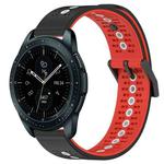 For Samsung Galaxy Watch 42mm 20mm Tricolor Breathable Silicone Watch Band(Black+Red+White)