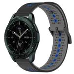 For Samsung Galaxy Watch 42mm 20mm Tricolor Breathable Silicone Watch Band(Black+Grey+Blue)
