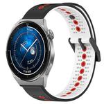 For Huawei Watch GT3 Pro 43mm 20mm Tricolor Breathable Silicone Watch Band(Black+White+Red)