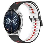 For Huawei Watch GT3 42mm 20mm Tricolor Breathable Silicone Watch Band(Black+White+Red)