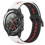 For Huawei Watch 2 20mm Tricolor Breathable Silicone Watch Band(White+Black+Red)