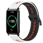 For Honor Watch ES 20mm Tricolor Breathable Silicone Watch Band(White+Black+Red)