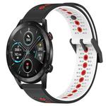 For Honor Magic Watch2 42mm 20mm Tricolor Breathable Silicone Watch Band(Black+White+Red)