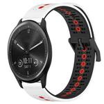 For Garmin Vivomove Sport 20mm Tricolor Breathable Silicone Watch Band(White+Black+Red)