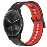 For Garmin Vivomove Sport 20mm Tricolor Breathable Silicone Watch Band(Black+Red+White)