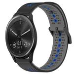 For Garmin Vivomove Sport 20mm Tricolor Breathable Silicone Watch Band(Black+Grey+Blue)