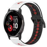 For Garmin Venu 2 Plus 20mm Tricolor Breathable Silicone Watch Band(White+Black+Red)