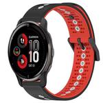 For Garmin Venu 2 Plus 20mm Tricolor Breathable Silicone Watch Band(Black+Red+White)